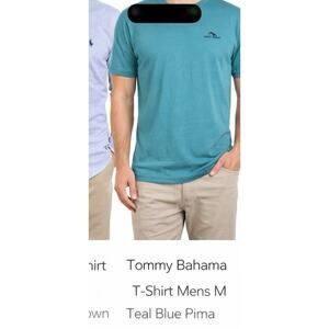 Tommy Bahama T-Shirt Mens M Blue Pima Cotton Casual Island Tee